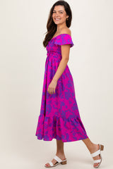 Magenta Multi Smocked Top Maxi Dress