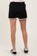 Black White Trim Maternity Shorts