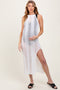 White Halter Crochet Maternity Cover Up