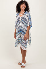 Blue/White Crochet Cover Up