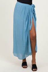 Blue Loose Beach Cover Up Skirt