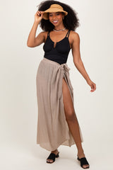 Beige Loose Beach Cover Up Maternity Skirt