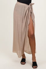 Beige Loose Beach Cover Up Skirt