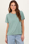Sage Basic Round Neck Short Sleeve T-Shirt