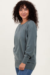 Light Olive Vintage Wash French Terry Pullover