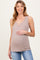 Mocha Solid Ribbed V-Neck Maternity Tank Top