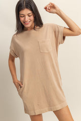 Light Taupe Mini T-Shirt Dress