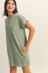 Light Olive Mini T-Shirt Dress