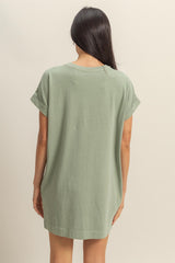 Light Olive Mini T-Shirt Dress