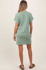 Light Olive Maternity Mini T-Shirt Dress