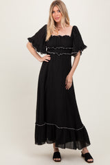 Black Wide Sleeve Maxi Dress