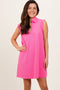 Pink Sleeveless Polo Mini Dress