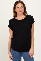 Black Dolman Sleeve Round Neck Top
