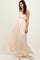 Beige Lace Bodice Cutout Tie Back Maxi Dress