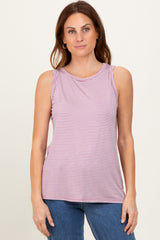 Lavender Striped Tank Top