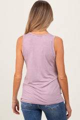 Lavender Striped Maternity Tank Top