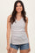 Navy Striped Knit V-Neck Tank Top