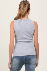 Heather Grey Basic V-Neck Maternity Tank Top