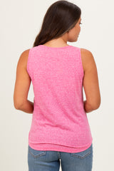 Fuchsia Heather Scoop Neck Maternity Tank Top