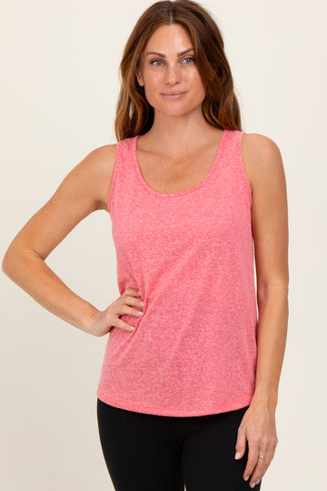 Coral Heather Scoop Neck Tank Top