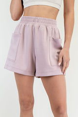 Light Pink Patch Pocket Shorts