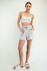 Beige Patch Pocket Maternity Shorts
