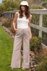 Ivory Melange Ribbed Fitted Maternity Tank Top