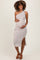 White Striped One Shoulder Side Slit Maternity Midi Dress
