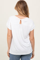 Ivory Key Hole Back Detail Top