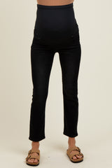 Black Ankle Slim Straight Leg Maternity Jeans