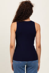 Navy Blue Knit Tank Top