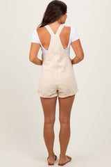 Cream Rolled Cuff Hem Maternity Shortall