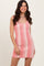 Pink Multi-Striped Knit Sleeveless Mini Dress