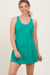 Emerald Green Tennis Racerback Maternity Romper Dress