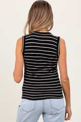 Black/Ivory Stripe Knitted Maternity Tank Top