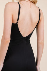 Black Backless Fishtail Sleeveless Maxi Dress