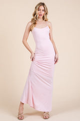 Light Pink Backless Fishtail Sleeveless Maternity Maxi Dress