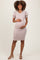 Taupe Striped Short Sleeve Maternity T-Shirt Dress