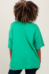 Green Faded Wash Maternity Short Sleeve Top