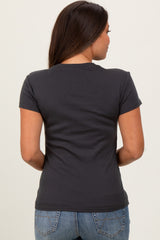 Charcoal Classic Crewneck Maternity T-Shirt