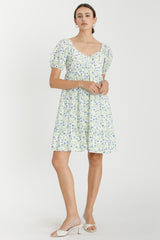 Lavender Floral Babydoll Mini Dress