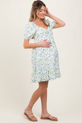 Lavender Floral Babydoll Maternity Mini Dress