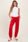 Red Drawstring Maternity Jogger Pants