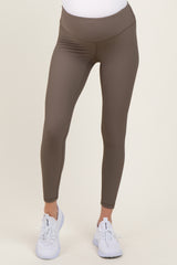 Mocha Ribbed Maternity Leggings