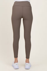 Mocha Ribbed Maternity Leggings