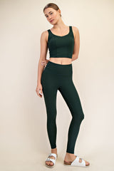 Forest Green Ribbed Maternity Leggings