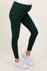 Forest Green Ribbed Maternity Leggings