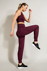 Burgundy Cargo Pocket Jogger Pants