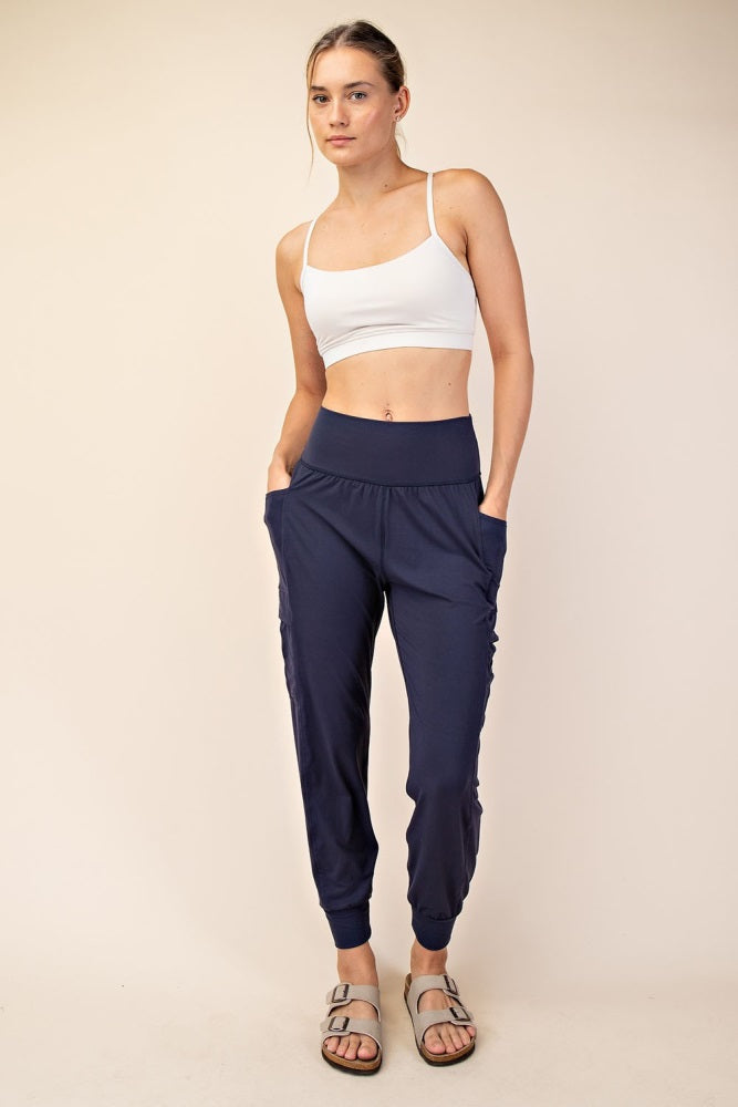 Navy Cargo Pocket Jogger Pants
