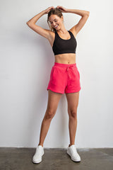 Fuchsia Terry Shorts